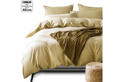 [100% Cotton]Essina Super King 40cm Colour Palette Comforter &Fitted Bed sheet set Plain & Hotel Cadar 680TC