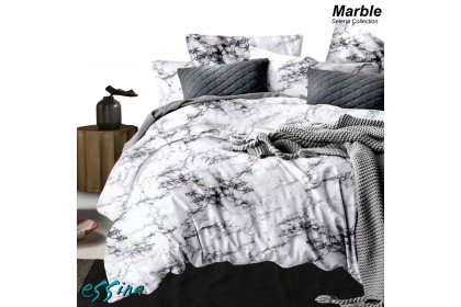 Essina Larossa Marble Comforter & Fitted Bed Sheet set 500TC Cadar Microfiber Set Super King/King / Queen /Super Single / Single