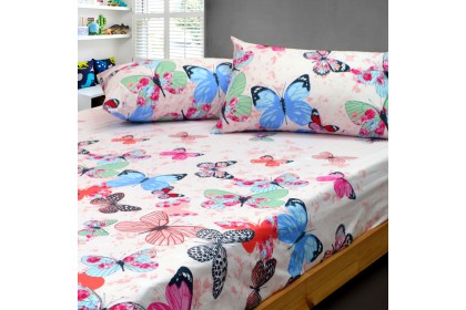 Essina Kids Cartoon Children Fitted Bed Sheet with Pillow Case Cadar King / Queen / Super Single Bambino Collection