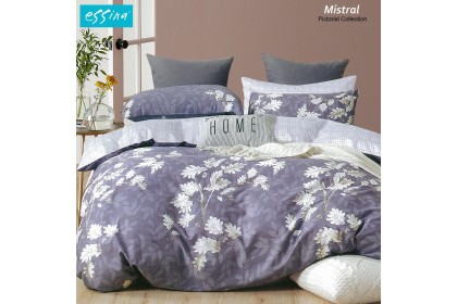 [100% Cotton ]Essina Pictorial Quilt Cover+Fitted Bedsheet set 620TC Cadar set [ Available size King / Queen / Single / Super Single