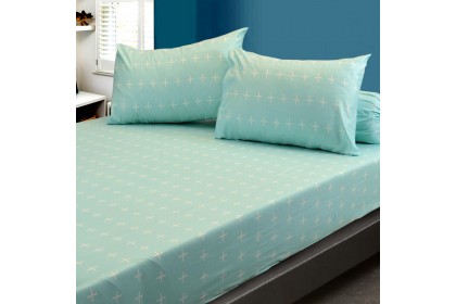 Essina Opal Encasa Collection Modern Style 500TC Fitted Bed Sheet set [ King & Queen 4 in 1 ] [Single 2 IN 1]
