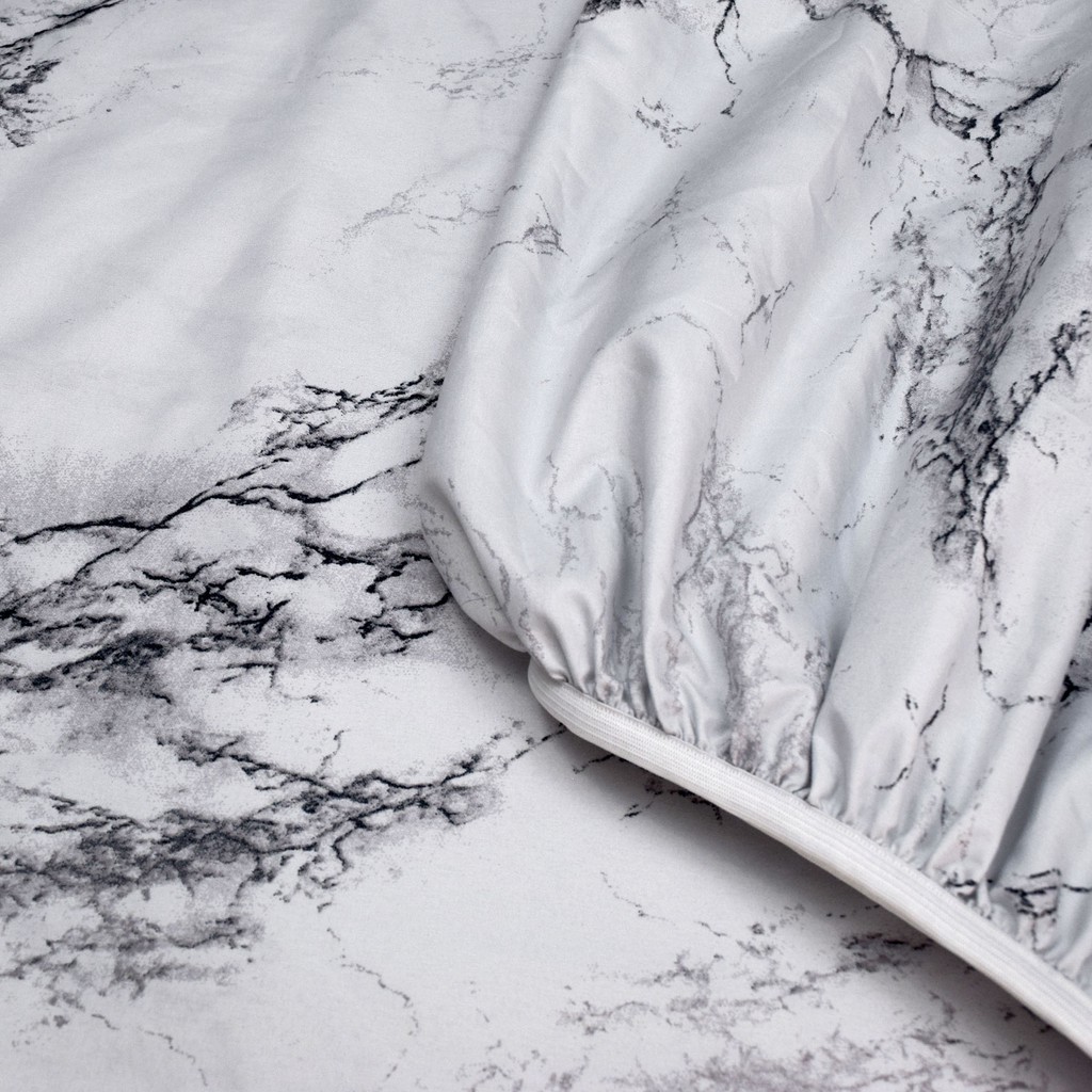 Essina Larossa Marble Fitted Bed Sheet with Pillow Case Cadar Microfiber 500TC Set King/Queen / Super Single (13 High Mattress)